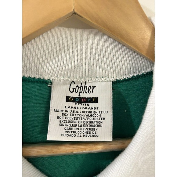 Vintage Gopher Sport Grandma Embroidered Petite Large Green Short Sleeve - Picture 4 of 5
